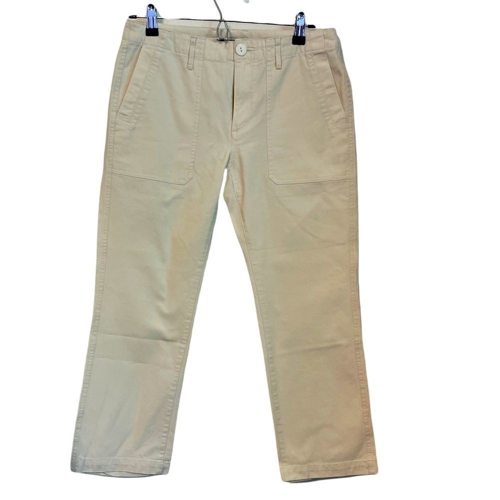 VINCE Straight Leg Cream Cropped Cotton Pants .Size 4